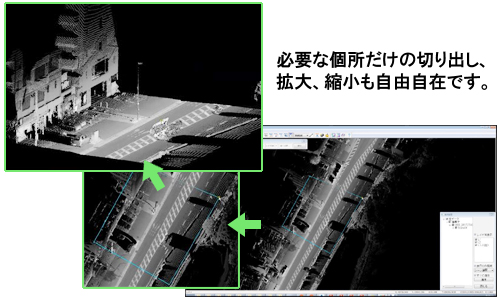 必要な個所だけの切り出し、拡大、縮小も自由自在です。