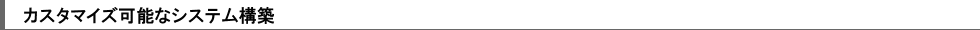 カスタマイズ可能なシステム構築
